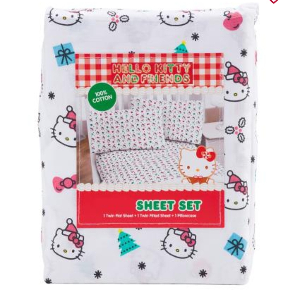 Hello Kitty and Friends Christmas Sheet Set, Queen, NWT